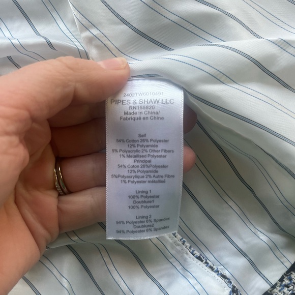 Veronica Beard Ryland Dickey Jacket Women's Blue Tweed Designer Luxury Jacket - Picture 9 of 10